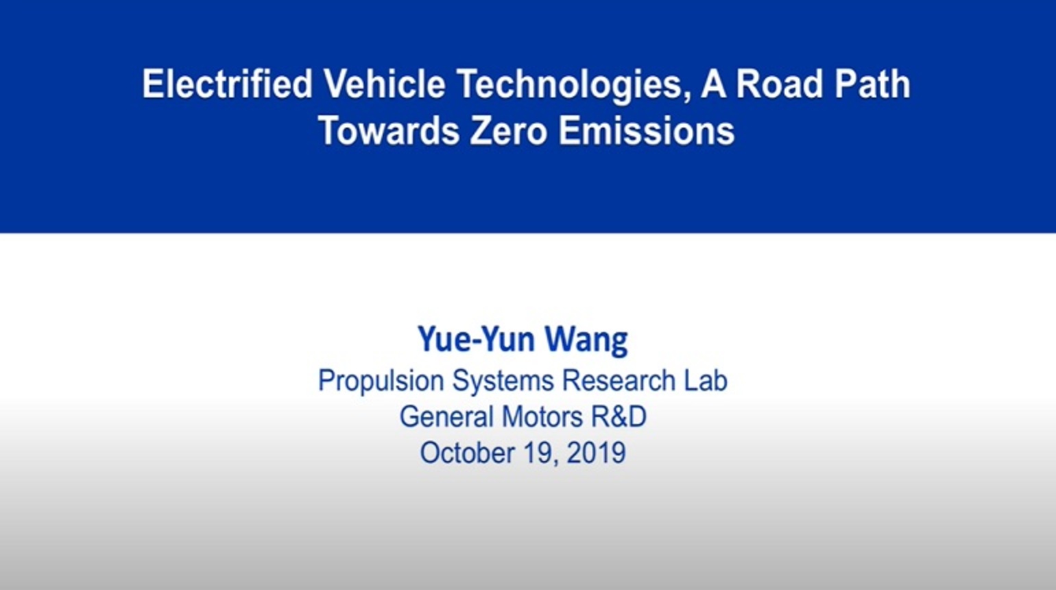 Electrified Vehicle Technologies, A Road Path Towards Zero Emissions