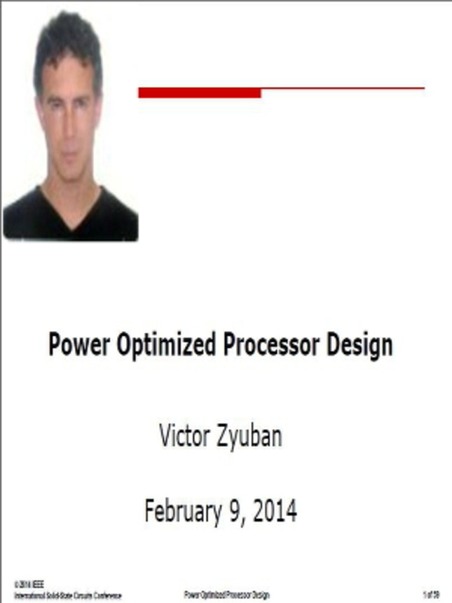 Power Optimized Processor Design