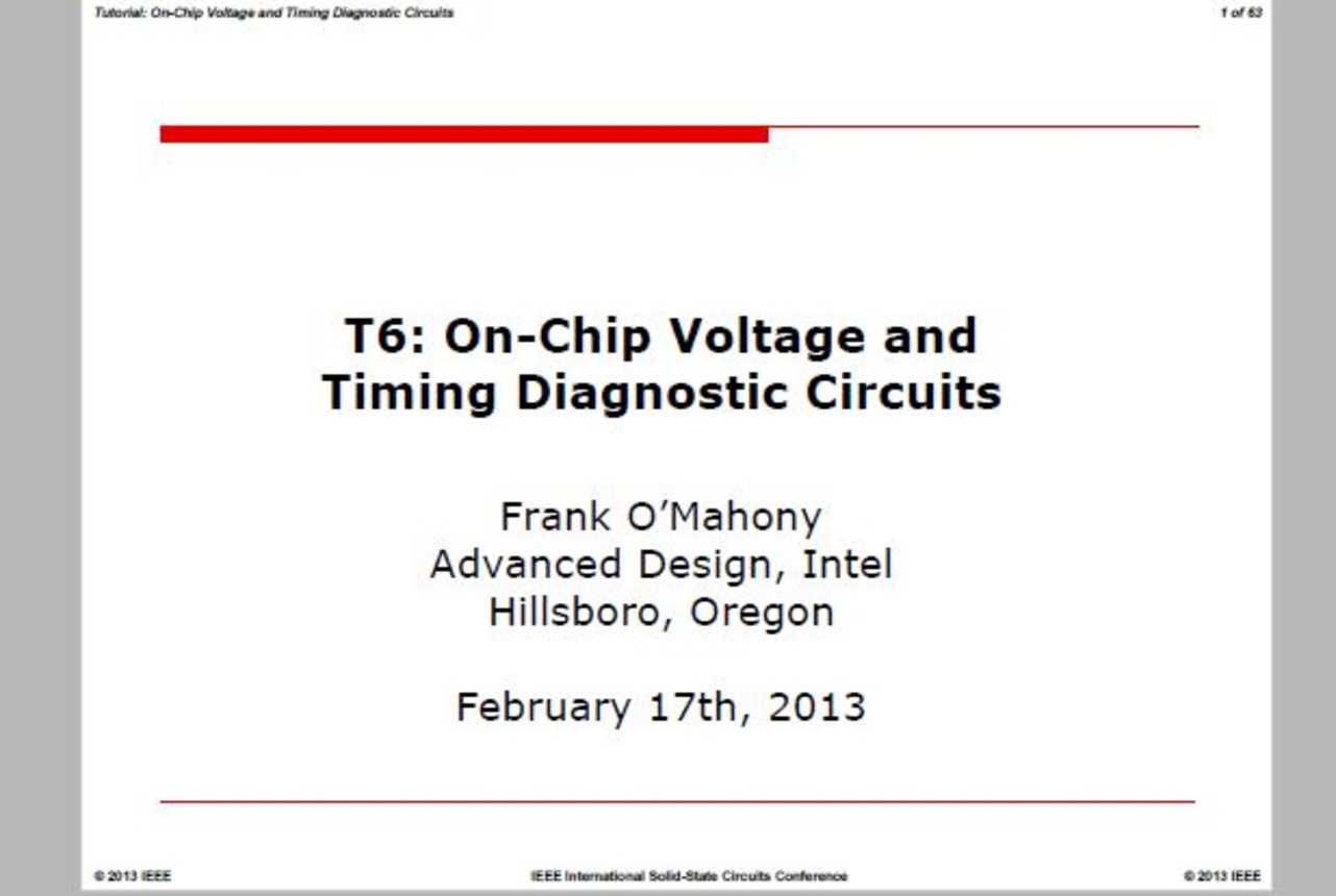On-Chip Voltage and Timing Diagnostic Circuits