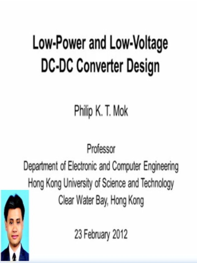 Low Power and Low Voltage DC DC Converter Design