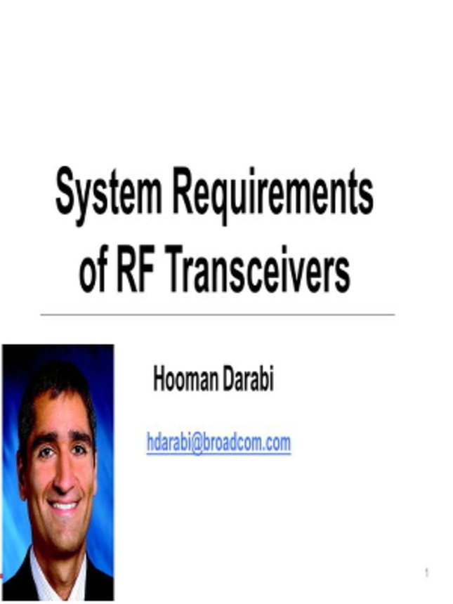 System Requirements of RF Transceivers