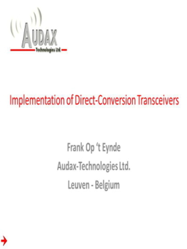 Implementation of Direct Conversion Transceivers