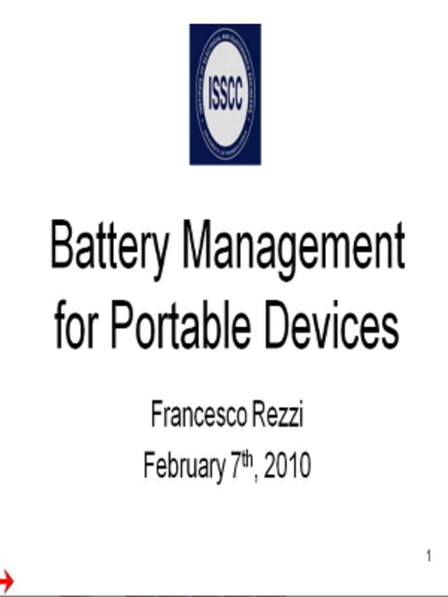 Battery Management for Portable Devices
