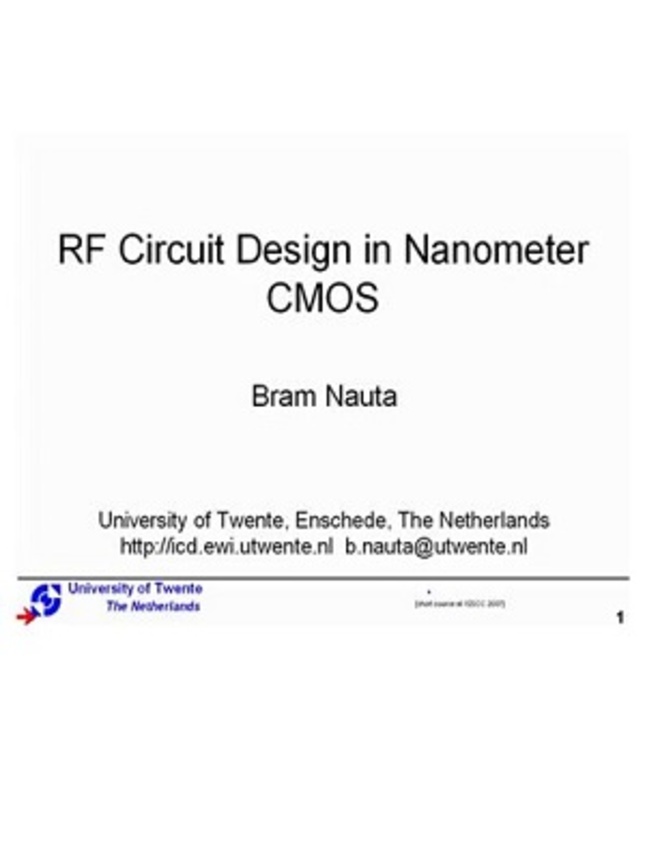 RF Circuit Design in Nanometer CMOS