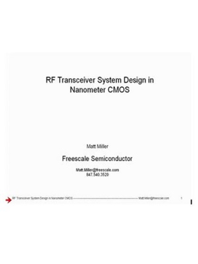RF Transceiver System Design in Nanometer CMOS