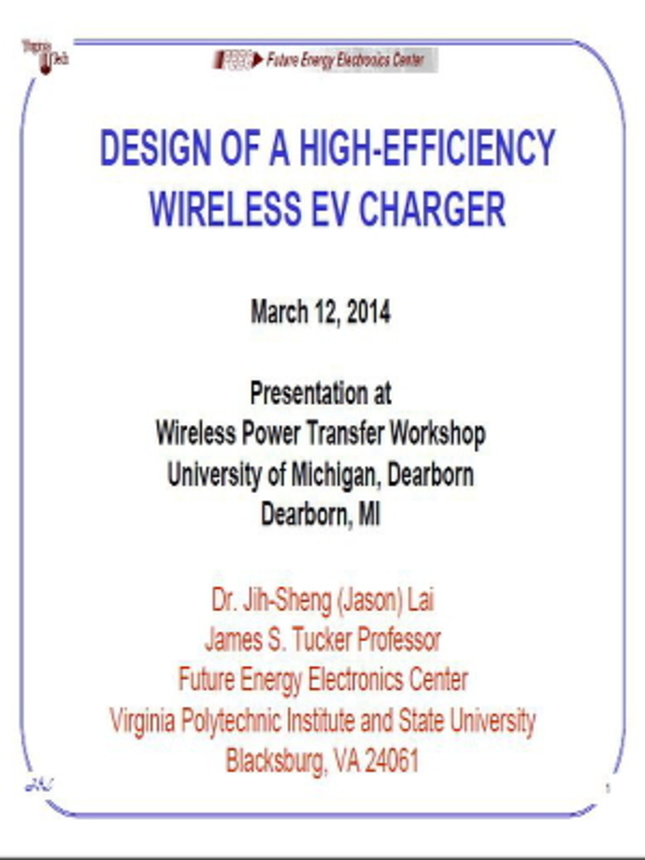 Video - Design of a High-Efficiency Wireless EV Charger