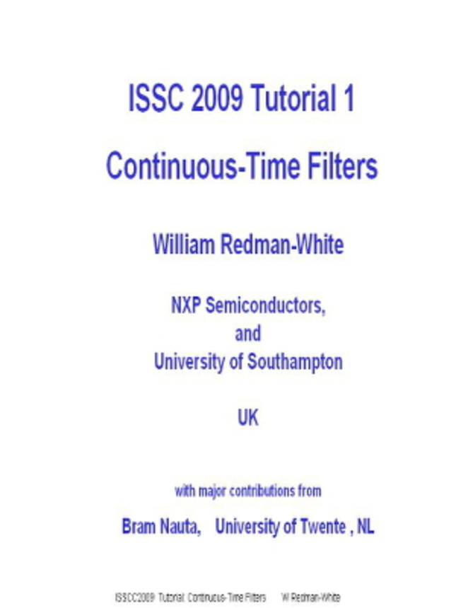 Continuous Time Filters Video