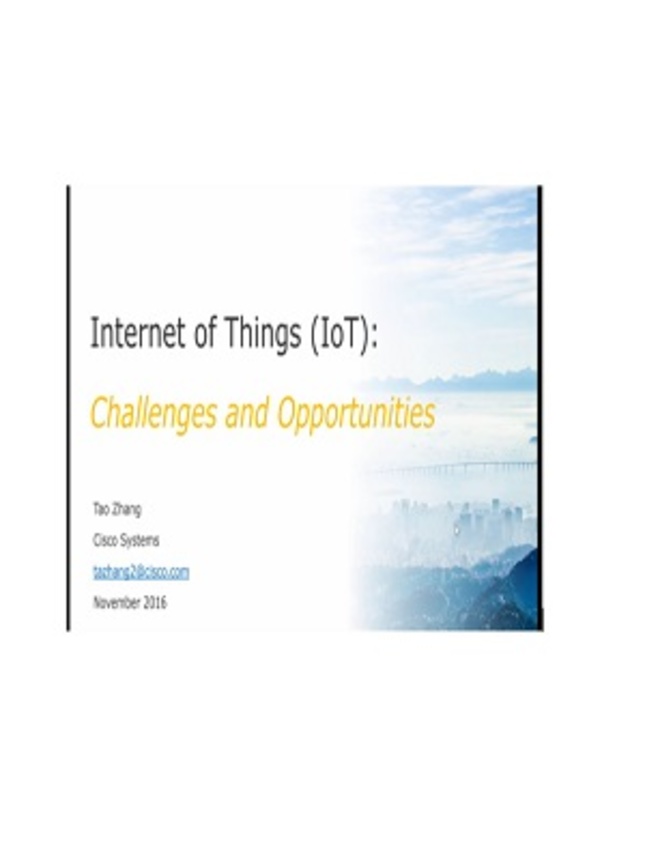 Video - Internet of Things (IoT): Challenges and Opportunities