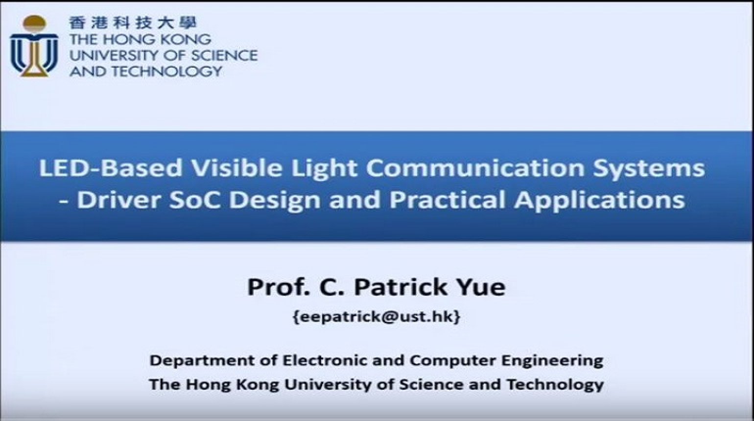 LED-Based Visible Light Communication Systems Driver SoC Design and Practical Applications Video