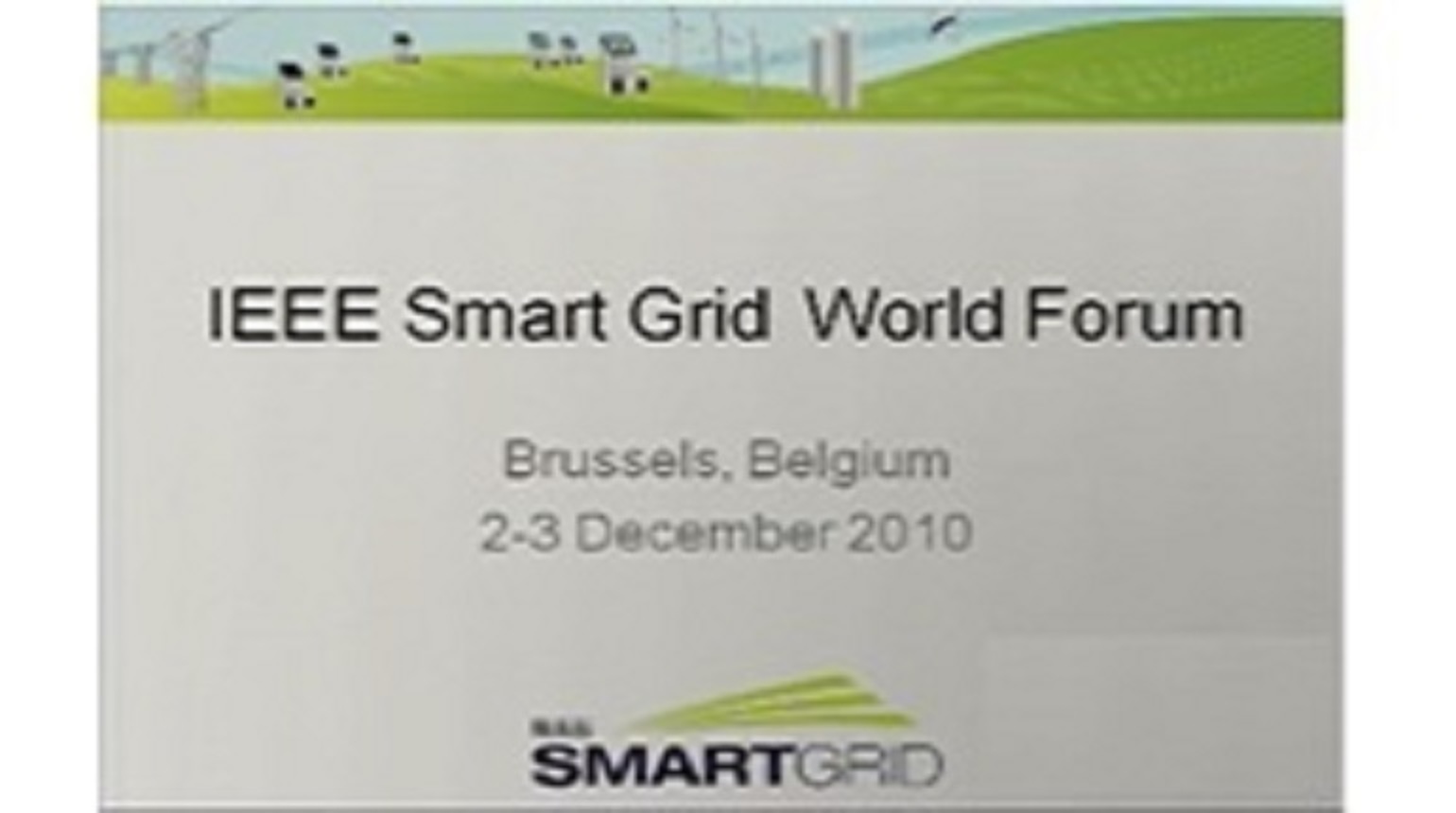 IEEE Smart Grid World Forum - Laurent Schmitt