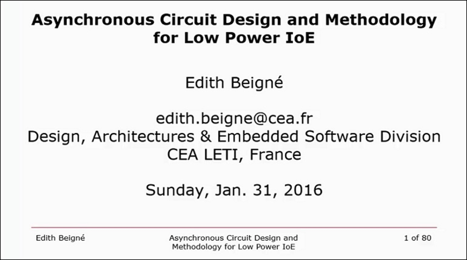 Asynchronous Circuit Design and Methodology for Low Power IoE Video