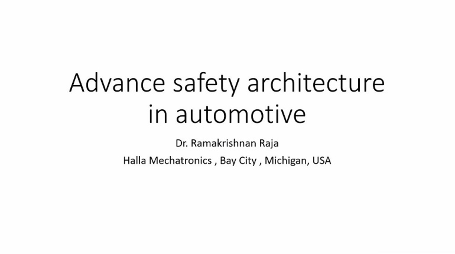 Advanced Safety Architecture for Automotive Systems