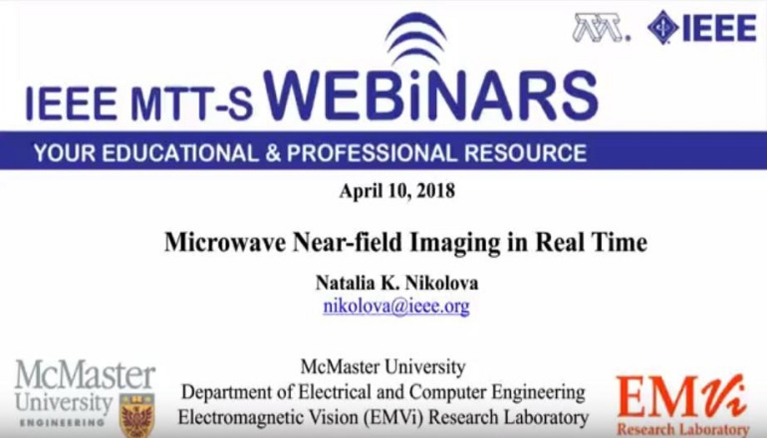 Microwave Near Field Imaging in Real Time Video