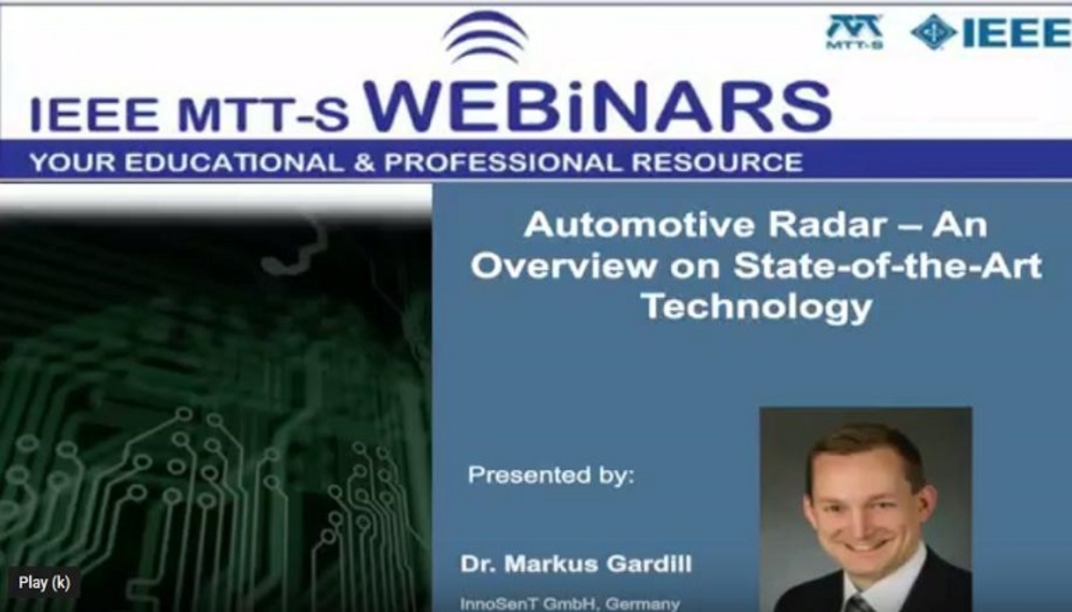 Automotive Radar An Overview on State of the Art Technology Video