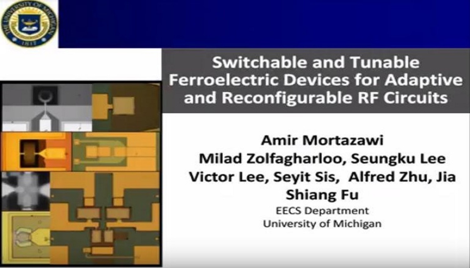 Switchable and Tunable Ferroelectric Devices for Adaptive and Reconfigurable RF Circuits Video