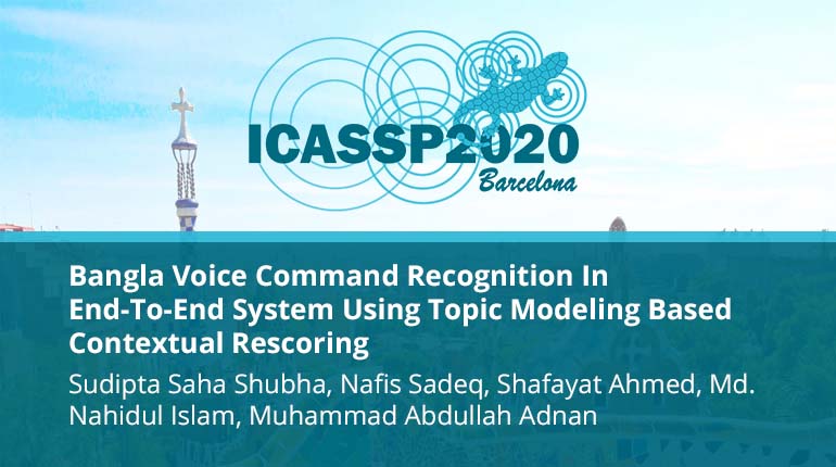 Bangla Voice Command Recognition In End-To-End System Using Topic Modeling Based Contextual Rescoring