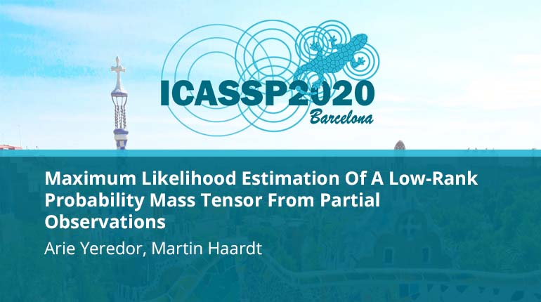 Maximum Likelihood Estimation Of A Low-Rank Probability Mass Tensor From Partial Observations