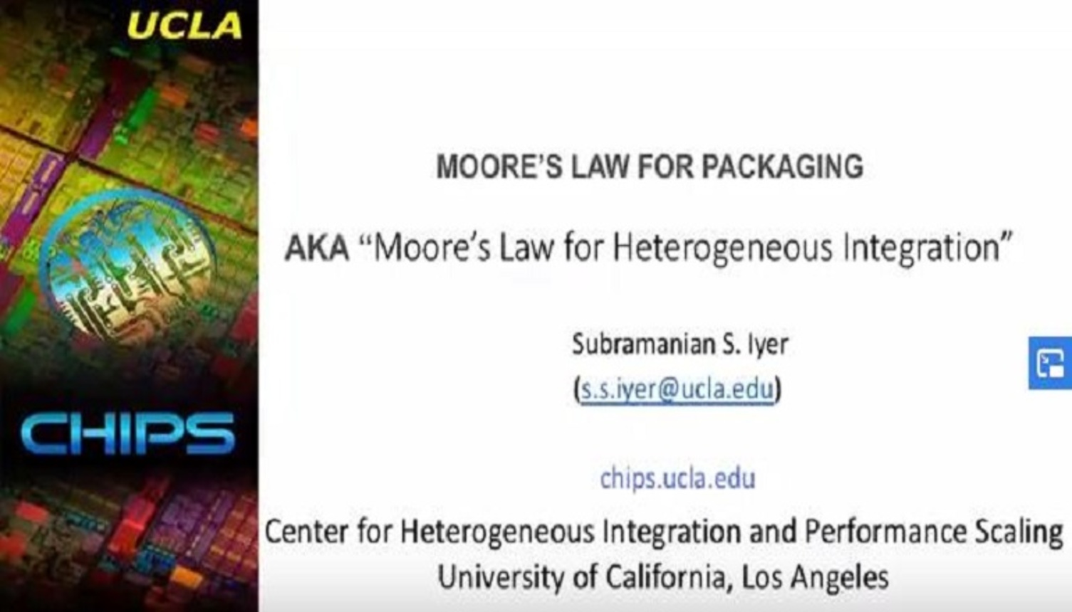 Moore's Law for Packaging aka "Moore's Law for Heterogeneous Integration"