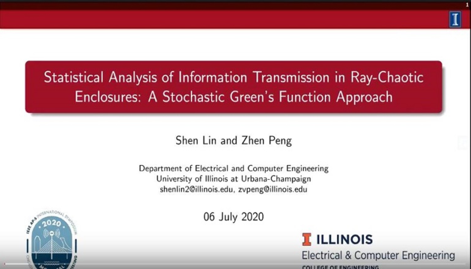 Statistical Analysis of Information Transmission in Ray-Chaotic Enclosures: A Stochastic Green's Function Approach Video