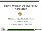 How to Write an Effective Fellow Nomination