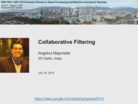 Collaborative Filtering III