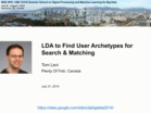 LDA to Find User Archetypes for Search & Matching