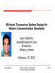 Wireless Transceiver System Design for Modern Communication Standards