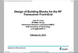 Design of Building Block for the RF Transceiver Front-End