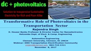 Video - Transformative Role of Photovoltaics in the Transportation Sector