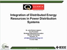 Integration of Distributed Energy Resources in Power Distribution Systems