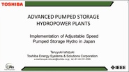 Advanced Pumped Storage Hydropower Plants - Session 4