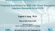 Industrial Standards and IoT Use Cases - Talk One: IECON 2018 Proposed Architecture of IEEE 1451 Smart Sensor Interface Standards for IoT/CPS