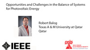 Opportunities and Challenges in the Balance of Systems for Photovoltaic Energy- Video