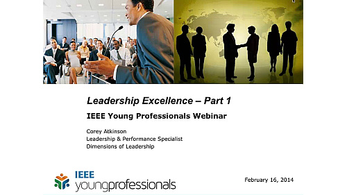 IEEE Young Professionals Leadership Excellence Webinar 