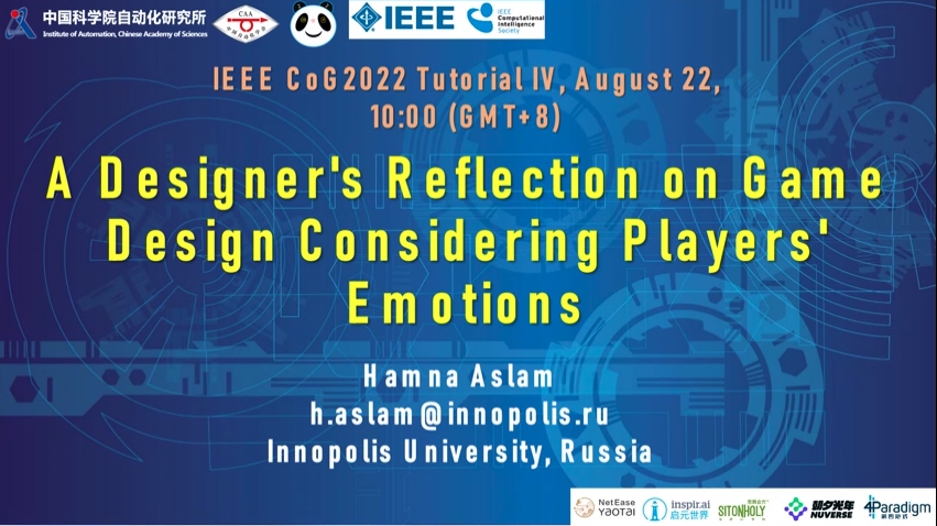 A Designer's Reflection on Game Design Considering Players' Emotions - IEEE CoG2022 Tutorial IV
