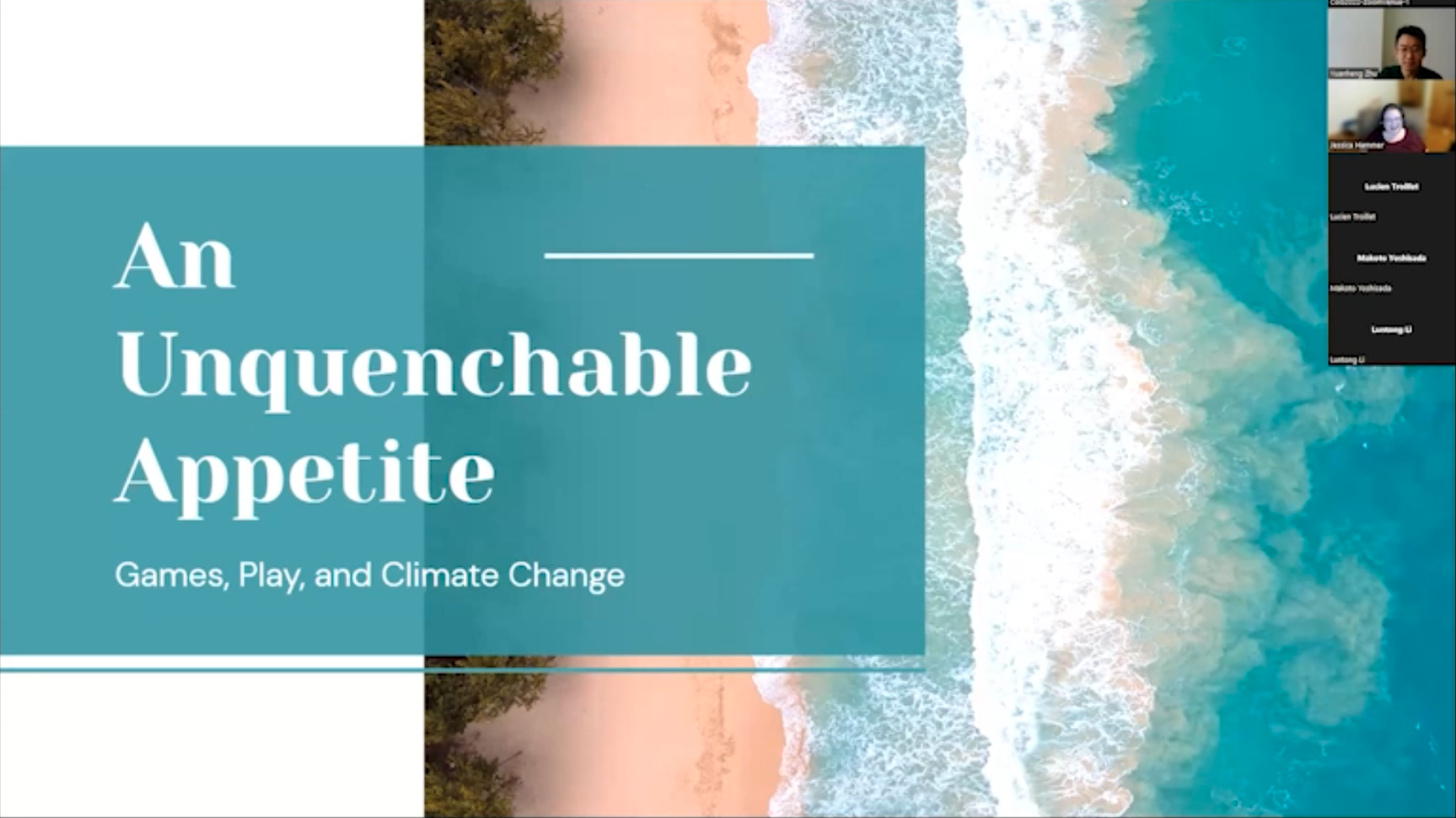 An Unquenchable Appetite:  Games, Play, and Climate Change - IEEE CoG2022 Keynote V