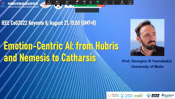 Emotion-Centric AI: From Hubris & Nemesis to Catharsis - IEEE CoG2022 Keynote II