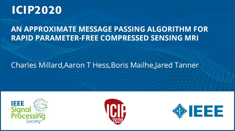 AN APPROXIMATE MESSAGE PASSING ALGORITHM FOR RAPID PARAMETER-FREE COMPRESSED SENSING MRI