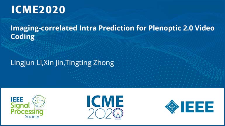 Imaging-correlated Intra Prediction for Plenoptic 2.0 Video Coding