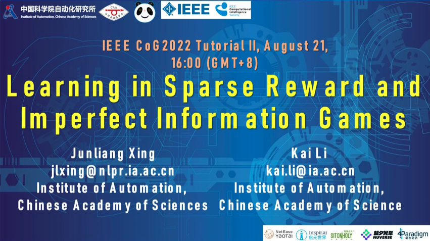Learning in Sparse Reward & Imperfect Information Games - IEEE CoG2022 Tutorial II