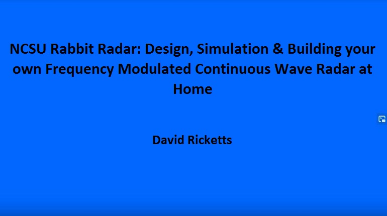 NCSU Rabbit Radar: Design, Simulation & Building your own Frequency Modulated Continuous Wave Radar at Home