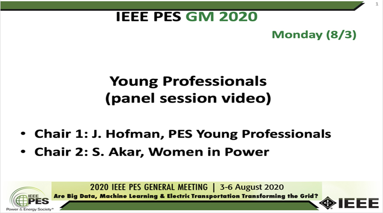 2020 PES GM 8/3 Panel Video: Young Professionals Panel