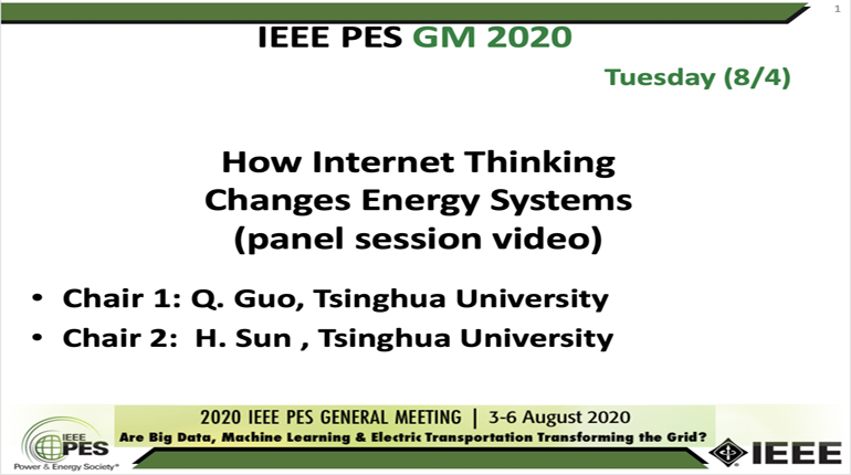 2020 PES GM 8/4 Panel Video: How Internet Thinking Changes Energy Systems
