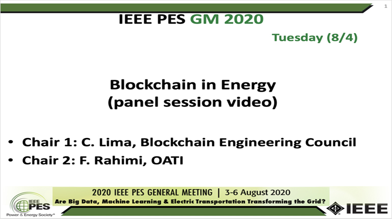 2020 PES GM 8/4 Panel Video: Blockchain in Energy Workshop