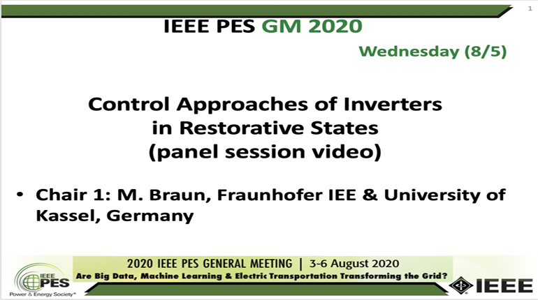 2020 PES GM 8/5 Panel Video: Control Approaches of Inverters in Restorative States