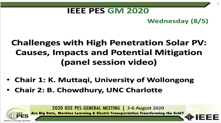 2020 PES GM 8/5 Panel Video: Challenges with High Penetration Solar PV: Causes, Impacts and Potential Mitigation