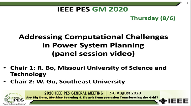 2020 PES GM 8/6 Panel Video: Addressing Computational Challenges in Power System Planning