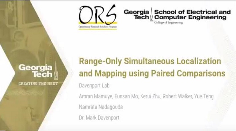 Range Only Simultaneous Localization and Mapping Using Paired Comparisons