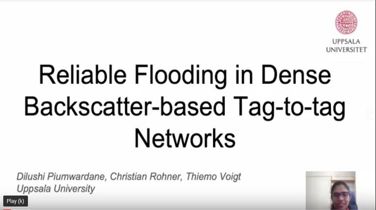 Reliable Flooding in Dense Backscatter Based Tag to Tag Networks