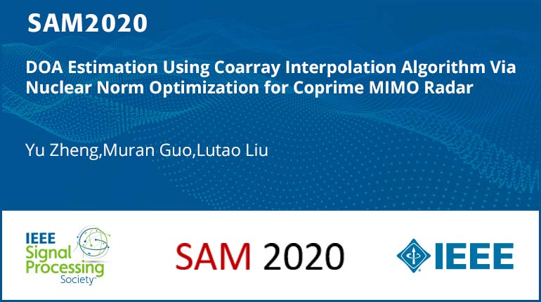 DOA Estimation Using Coarray Interpolation Algorithm Via Nuclear Norm Optimization for Coprime MIMO Radar